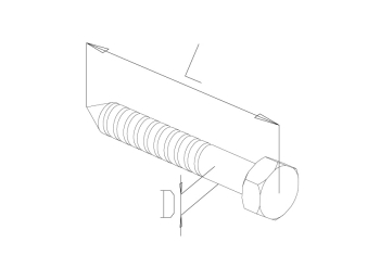 Coach Bolts (20No.) - Model 9165 CAD Drawing